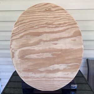 Oval Pinewood to paint 32 by 10 inches and vinyl or wood burning art